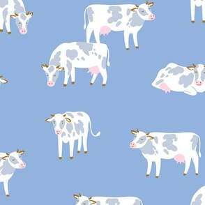 Cow pattern in blue color