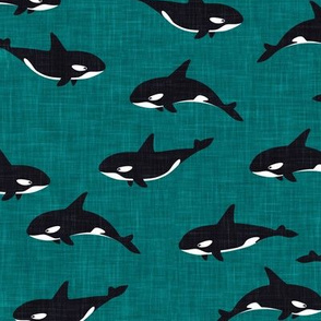 orca - killer whales - teal - LAD20