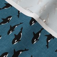 (small scale) orca - killer whales - stone blue - LAD20