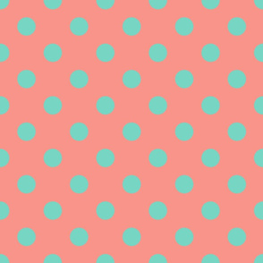 Polka Dots light coral/dark teal