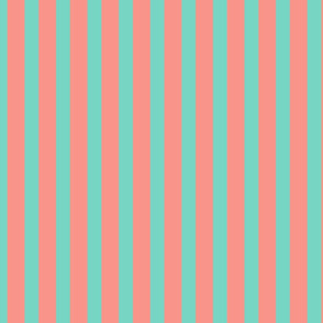 Stripes Dark Teal/Light Coral