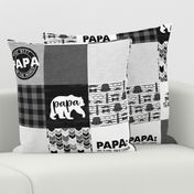 Papa Bear//Grey&Black - Wholecloth Cheater Quilt 