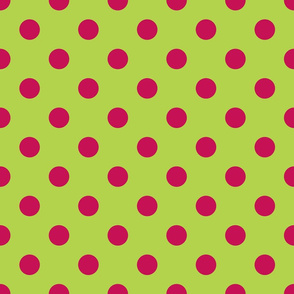 Polka Dots light green/dark magenta