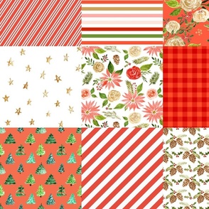 vintage christmas quilt - retro red 