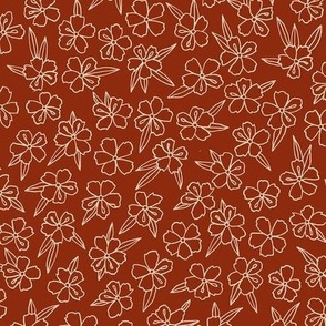 Ditsy_Monkey Flowers_Rust