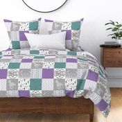 Grandma//Western/Aztec - Purple&Turq - Wholecloth Cheater Quilt