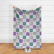 Grandma//Western/Aztec - Purple&Turq - Wholecloth Cheater Quilt