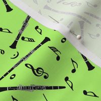 Clarinet Music Notes Green Background