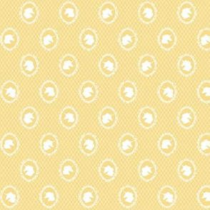 Micro Unicorn Cameo Portrait Pattern on Mellow Yellow