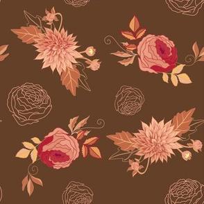 Figs and Dahlias Reign of flowers Autumn brown and blush