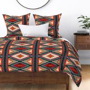 Fire and Ice Tribal Native American Rug Pattern LS