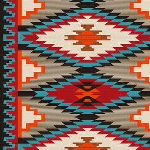 Fire and Ice Tribal Native American Rug Pattern LS