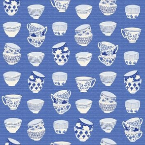 Indigo comfort - teacups painted in blue