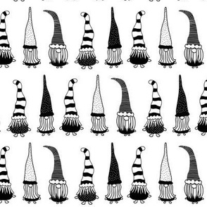 Christmas Gnomes Black On White