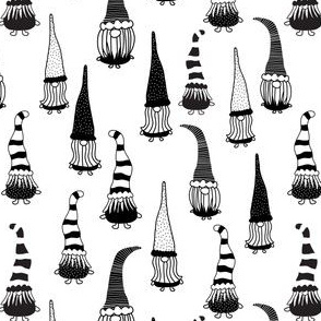 Christmas Gnomes Black White - Small