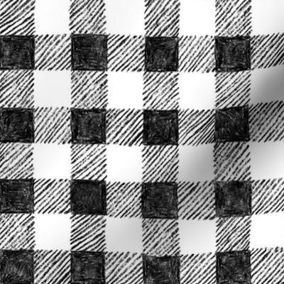 1" crayon gingham, black and white