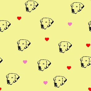 Labrador retriever  Yellow-Pink-Red Hearts