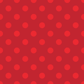 Polka dots dark red/ poppy red