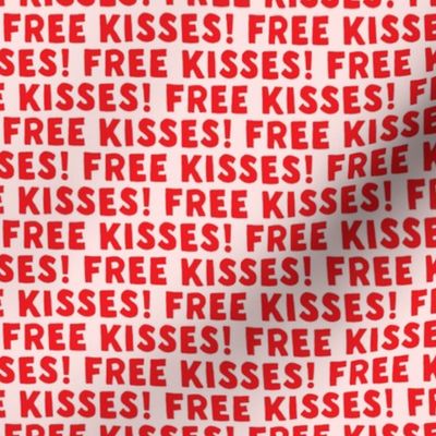 free kisses! - red on pink - LAD20
