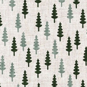 pine tress - forest and sage on natural - LAD20