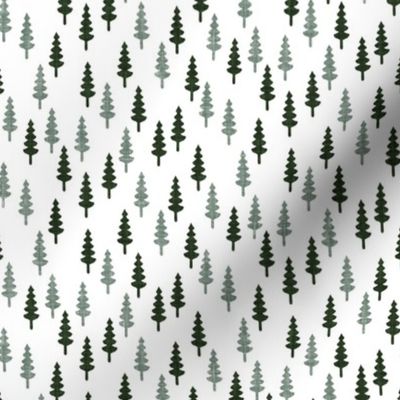 (small scale) pine tress - forest and sage on white - LAD20