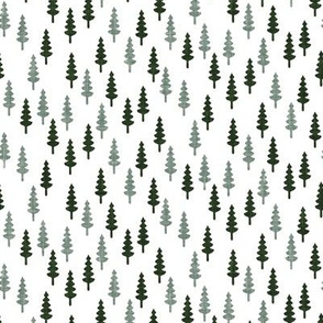 (small scale) pine tress - forest and sage on white - LAD20