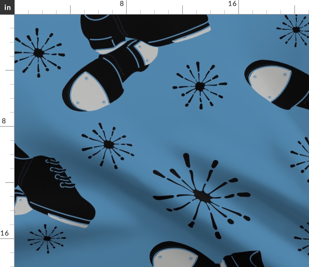 Tap Dance Shoes Pattern Black and Blue