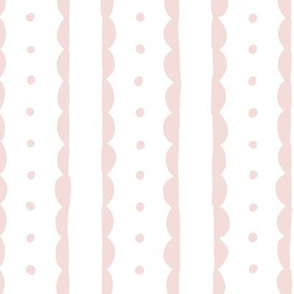 blush pink scalloped stripes and polka dots