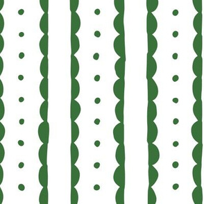 forest green scalloped stripes and polka dots