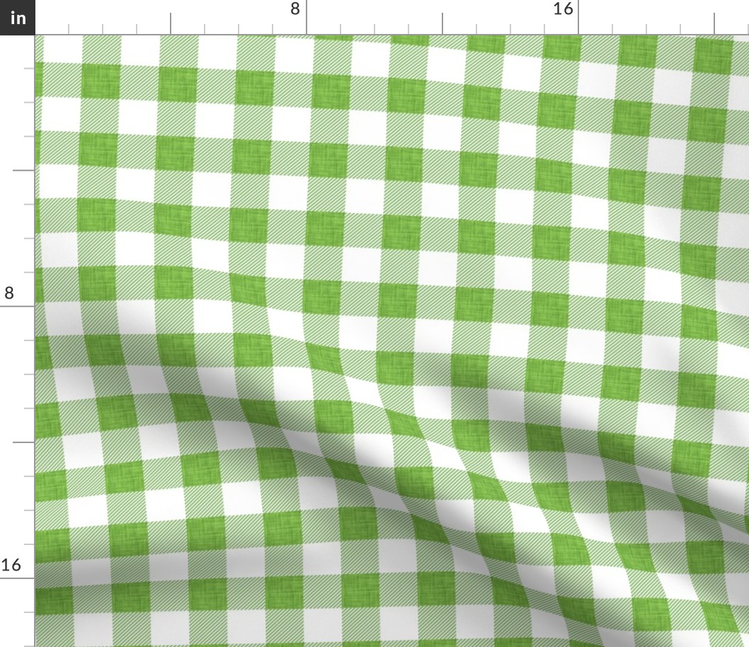 1" pear linen buffalo check