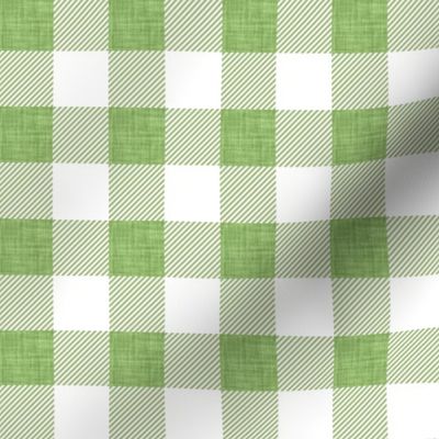 1" olive linen buffalo check