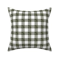 1" rubbed sage linen buffalo check