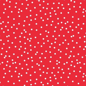 Red with White Confetti Dots