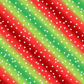 Green & Red Gradient Stripes with White Confetti