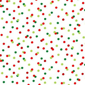 Red & Green Christmas Confetti on White