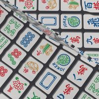 Mahjong Tiles on Charcoal