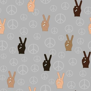Hand Peace Signs Grey