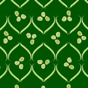 green bean shapes - emerald green