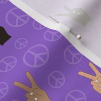 Hand Peace Signs Purple