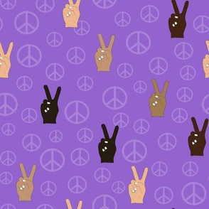 Hand Peace Signs Purple