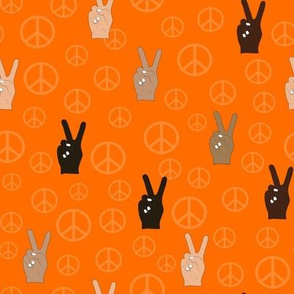 Hand Peace Signs-Orange