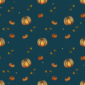 fall pumpkin watercolor pattern