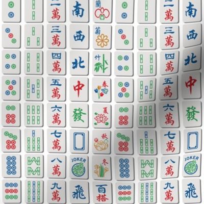 Mahjong Tiles on White (1/2 scale)