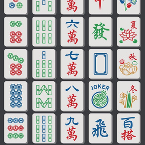 Mahjong Tiles on Charcoal (2x scale)
