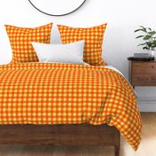 1" batik gingham - yellow on solar orange