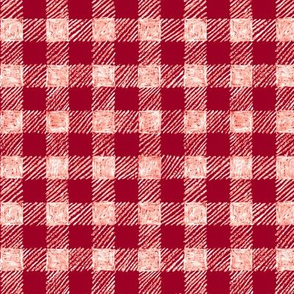 5/8" batik gingham - cranberry red