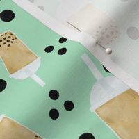 boba tea and dots on mint