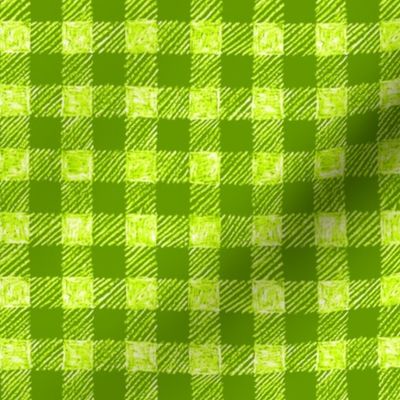 5/8" batik gingham - bright lime and white