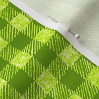 5/8" batik gingham - bright lime and white