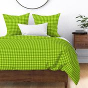 5/8" batik gingham - bright lime and white